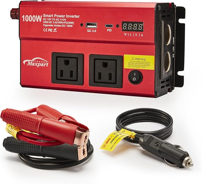 TWING Car 1000w Inverter, 12v DC to 110v Power Inverters by TwingRepublic