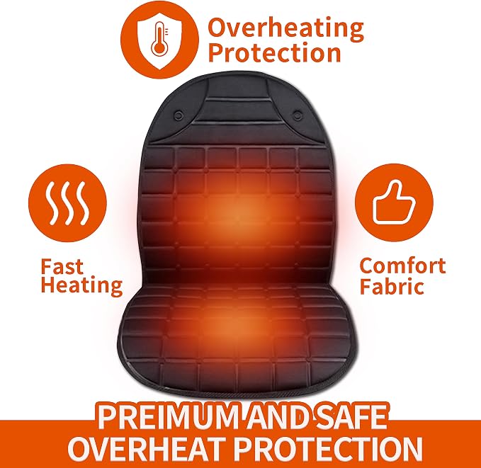 Heated Seat Covers, 2 Fast Heating Models Heated Seat Cushion Black - Image 4