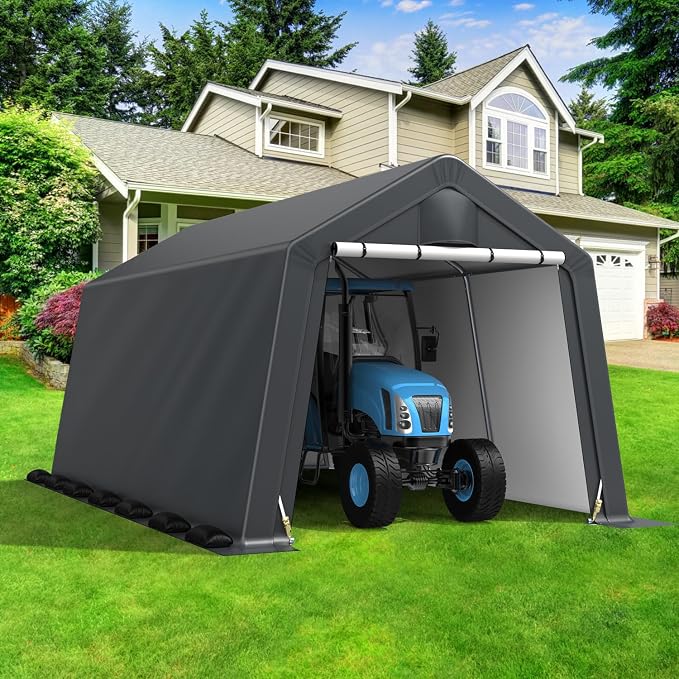 10x15FT Outdoor Storage Shelter Carport, Thickened Double-layer Heavy Duty - Image 9