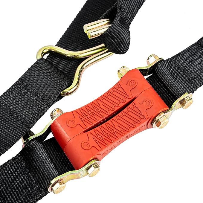 Ratchet Strap, 9’ x 2” Shock Absorbing Heavy Duty Tie downs - Image 4