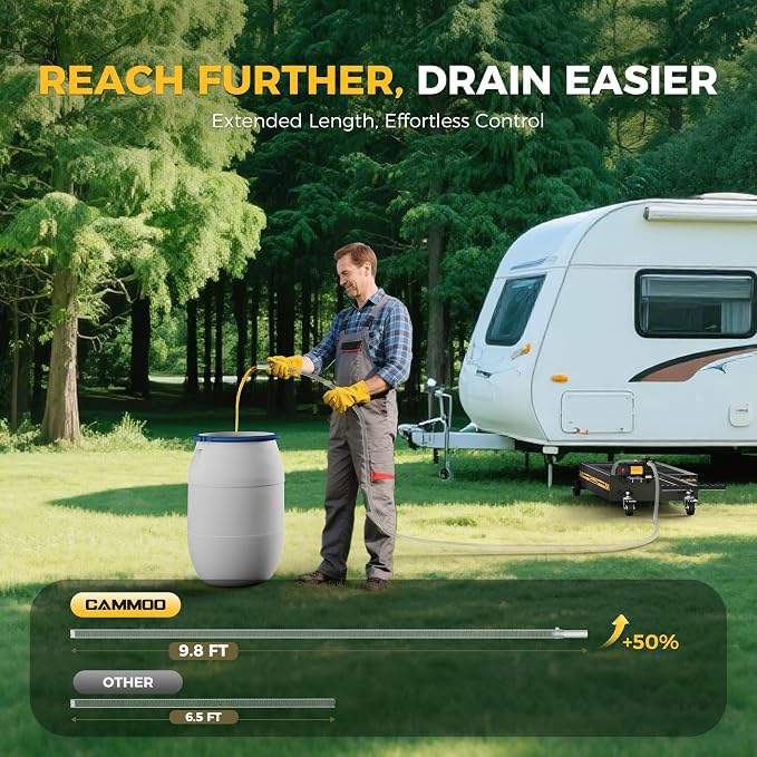 15 Gal Electric Oil Drain Pan, 110V High-Flow Pump, 9.8 FT Hose, 200 W Motor - Image 6