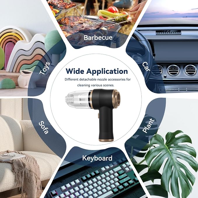 Mini Car Vacuum Portable Cordless Handheld Vacuum Cleaner and Air Duster 2 in 1 - Image 6