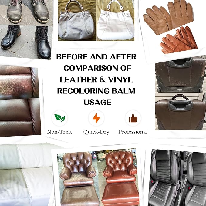 Dark Brown Leather Repair Kit, Leather Recoloring Balm – Restore & Repair Faded - Image 3