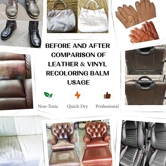 Medium Brown Leather Repair Kit, Leather Recoloring Balm – Restore & Repair - Image 3