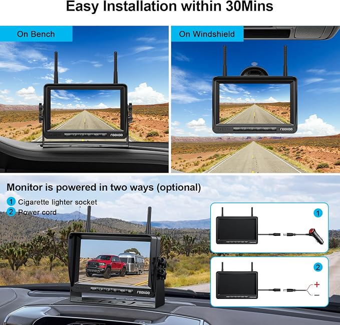 Fookoo HD 1080P 7-inch Wireless Backup Camera - Image 5