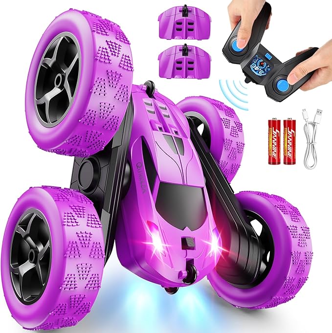 RC Cars, 2.4 GHZ Double Sided RC Stunt Car 360° Rotating Remote Control Crawler by QUNREDA