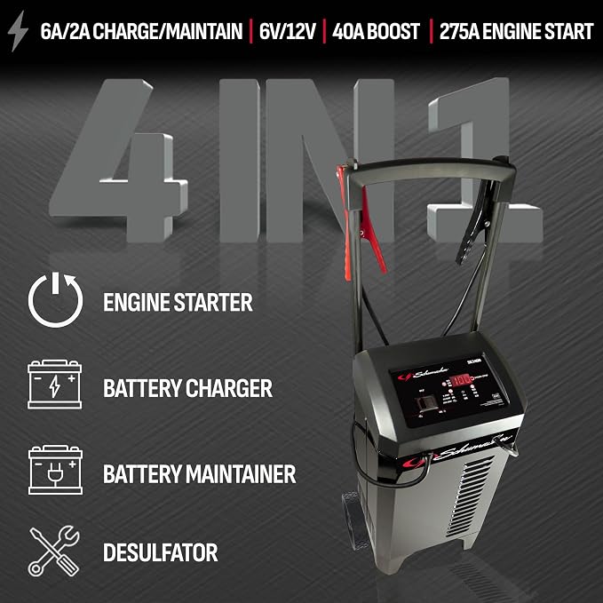 Schumacher Electric Wheeled 6A Car Battery Charger and 275A Engine Starter - Image 2