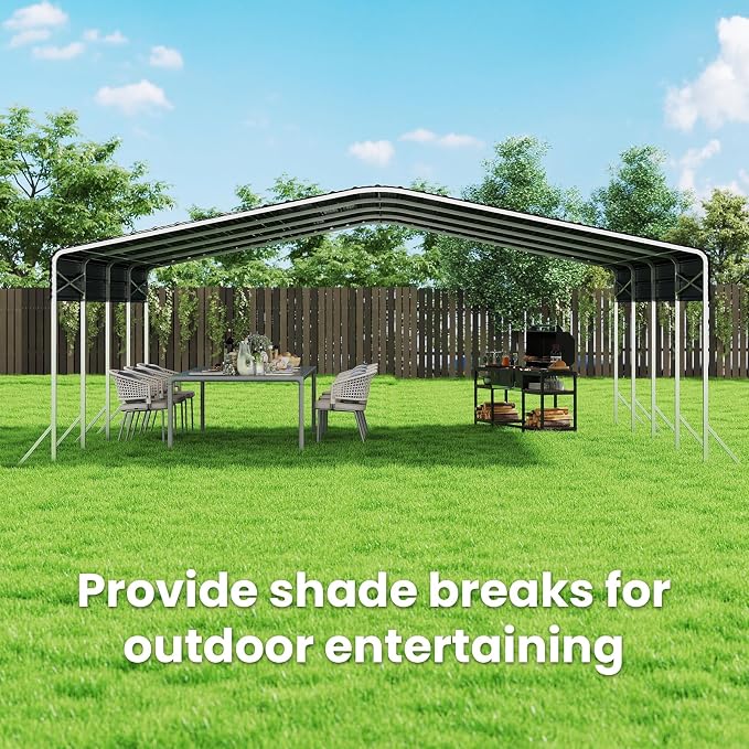 Heavy Duty Metal Carport – Sturdy Structure, All-Weather Protection, Easy - Image 7