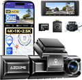 AZDOME M550 Max 4K 3 Channel Dash Cam, Dual STARVIS Sensors, 4K+2.5K+1080P by AZDOME