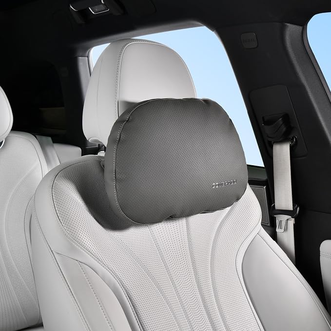 Coverado Leather Car Headrest Pillow Car Neck Pillow by COVERADOAUTO