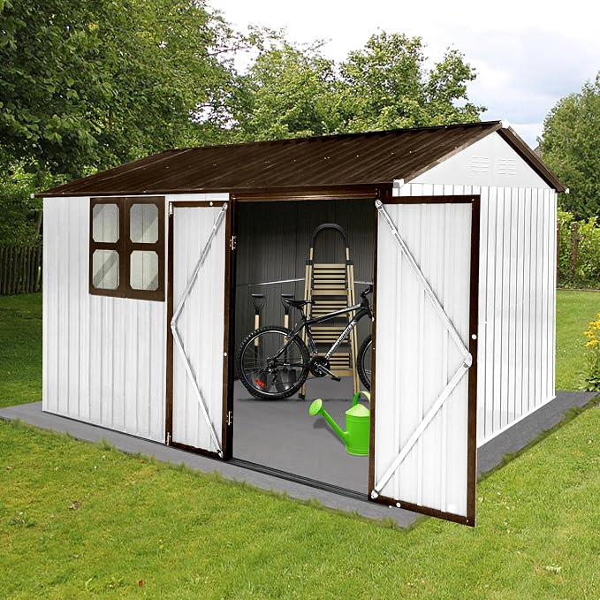 8x10 FT Outdoor Storage Shed, Metal Garden Shed - Image 6
