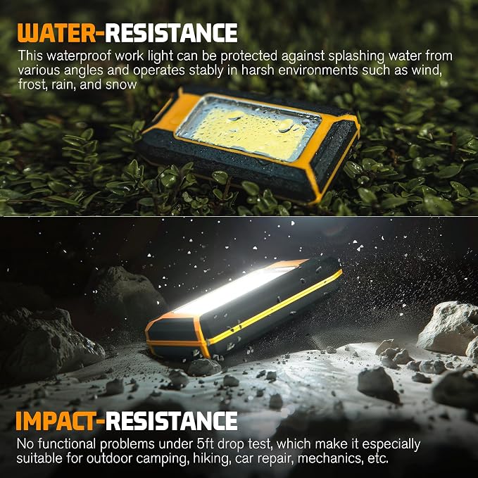 2 Pack 40W 1600LM LED Work Light, Rechargeable Portable Magnetic Flood Lights - Image 6