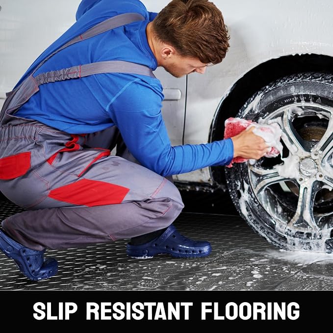 TUFFIOM 7.5 x 17 FT Garage Floor Mat, Thickened Diamond Plate PVC Garage Mats - Image 5