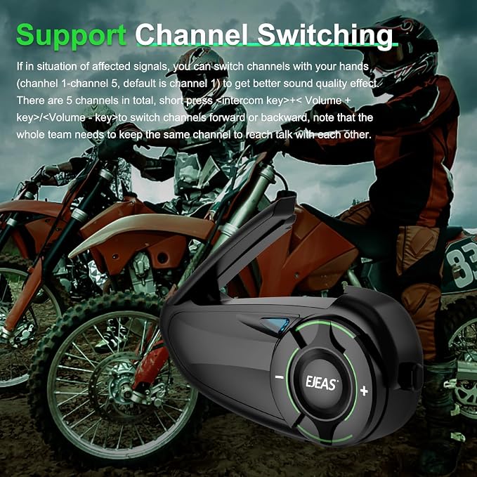 SolaMr Q8 Motorcycle Helmet Bluetooth Intercom Headset, 230hours Standby - Image 7