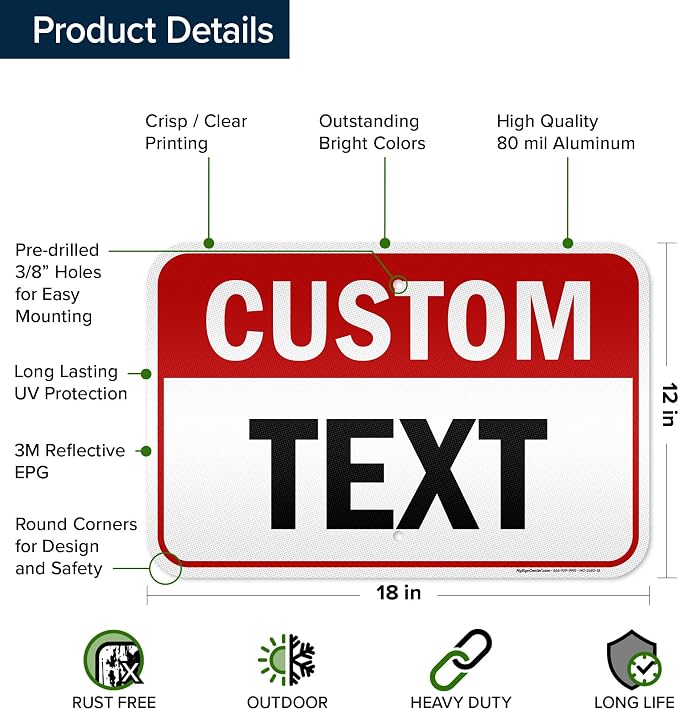 Custom Sign, Custom Sign for Business, Indoor/Outdoor use. 12x18 Inches - Image 6