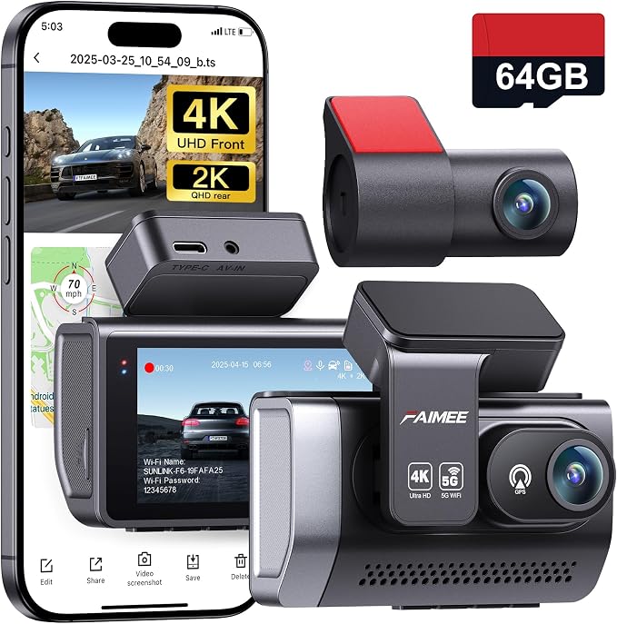 4K Dash Cam Front and Rear by Focusontheprofessional