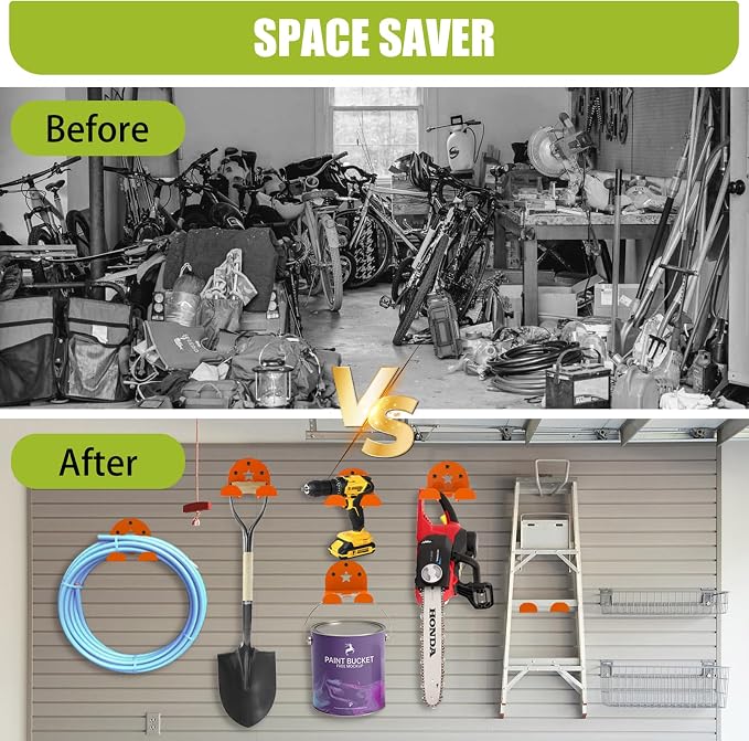 MusixiA Garage Organizer Trimmer Rack, 1 Pack Heavy Duty Weed Eater Hanger - Image 5