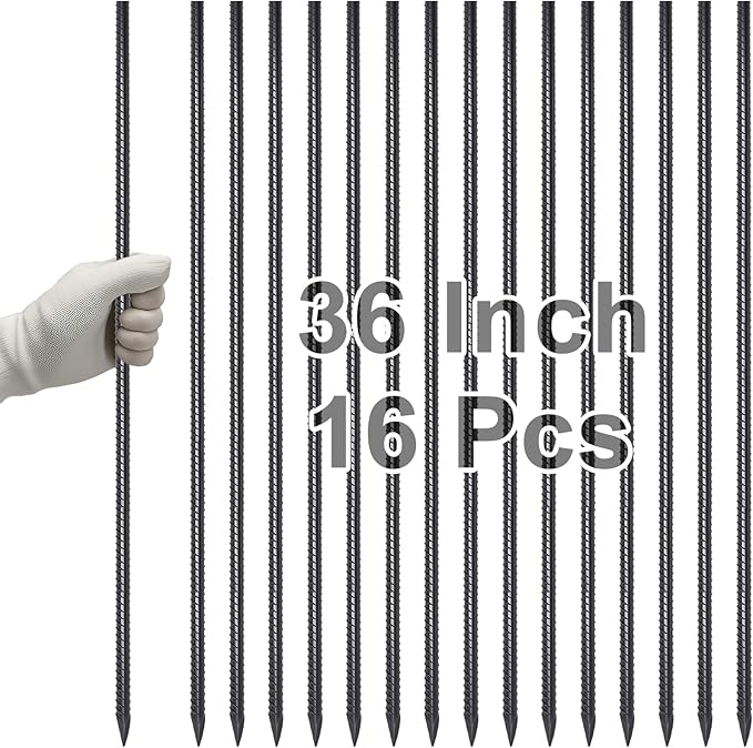 VVOKGO Rebar Stakes 36 Inch 16-Pack Concrete Form Stakes Heavy Duty Straight by VVOKGO