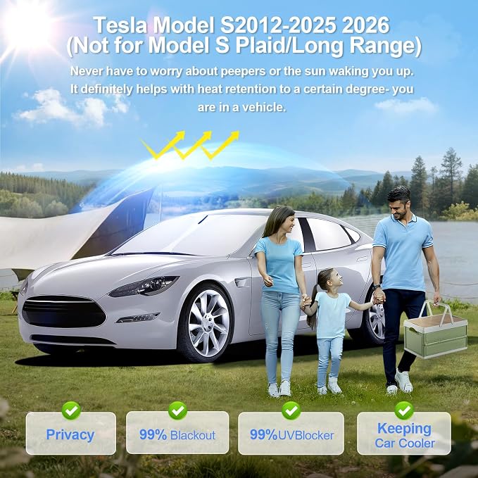 8pcs Car Window Shades for Tesla Model S2012-2025 2026 Accessories, Windshield - Image 2
