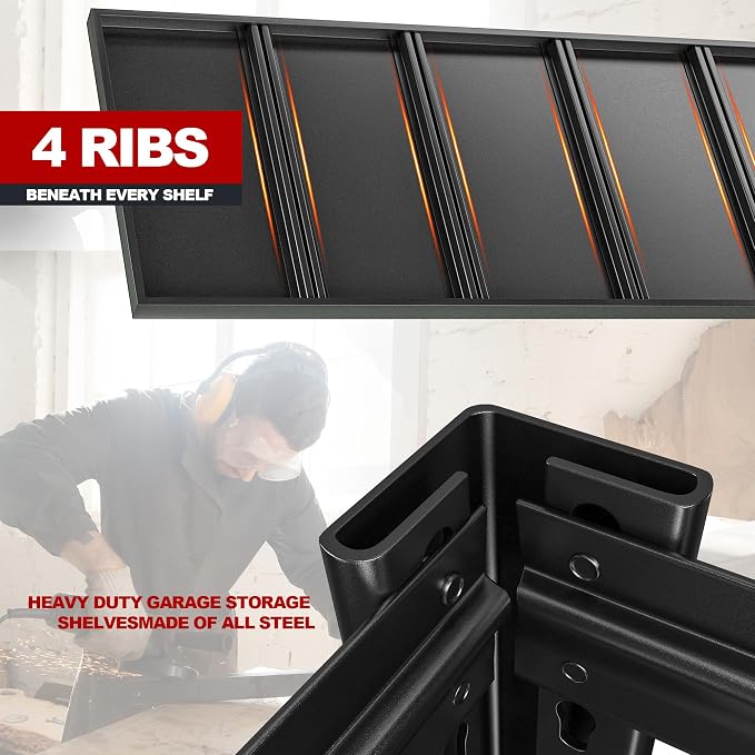 REIBII 48" W Garage Shelving 2500LBS Storage Shelves Adjustable Metal Shelving - Image 5
