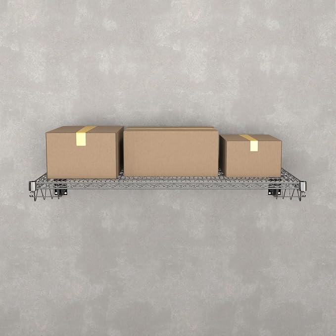 24" x 48" Chrome Wire Wall Mount Shelf - Image 6