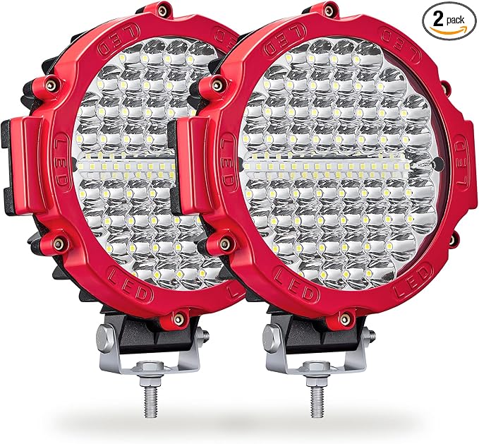 Round LED Light Pods, 7 Inch 120W 10000lm LED Off Road Driving Auxiliary Fog by SanYoung-AutomotiveLights