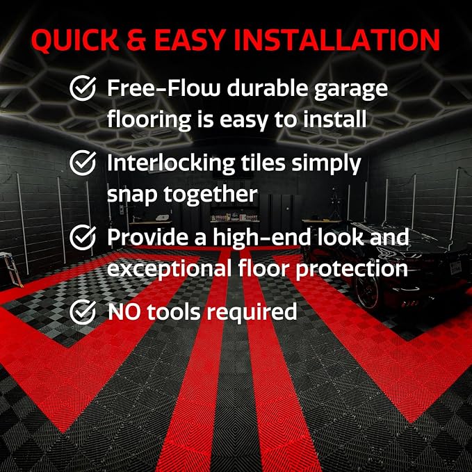 Big Floors RaceDeck Free-Flow Interlocking Garage Flooring Tiles, Self-Draining - Image 3