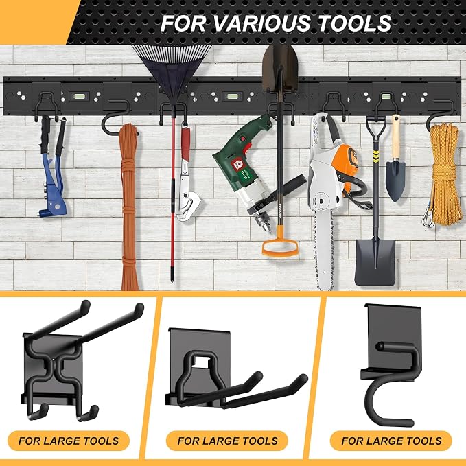 Garage Tool Organizer Wall Mounted, 48 Inches Adjustable Lawn Tool Organizers - Image 6
