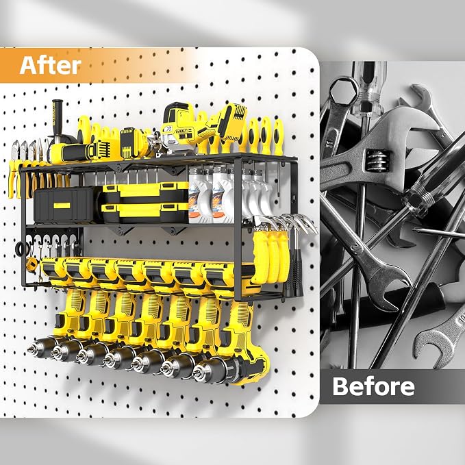 Power Tool Organizer Wall Mount Cordless, 15 Min Fast Install Metal Garage Tool - Image 8