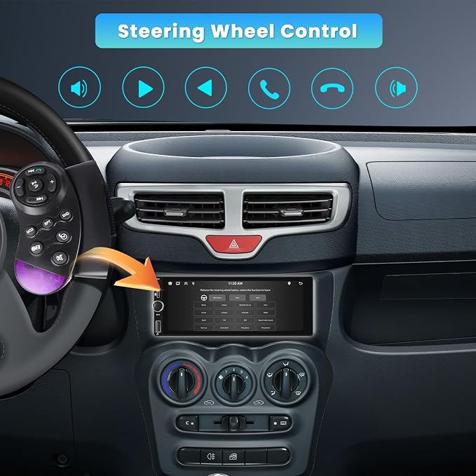 Single Din Car Stereo with Apple Carplay Android Auto, 6.9 Inch IPS Touch - Image 5