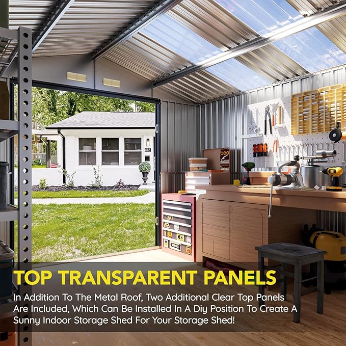 10x12 FT Outdoor Metal Storage Shed - Image 3