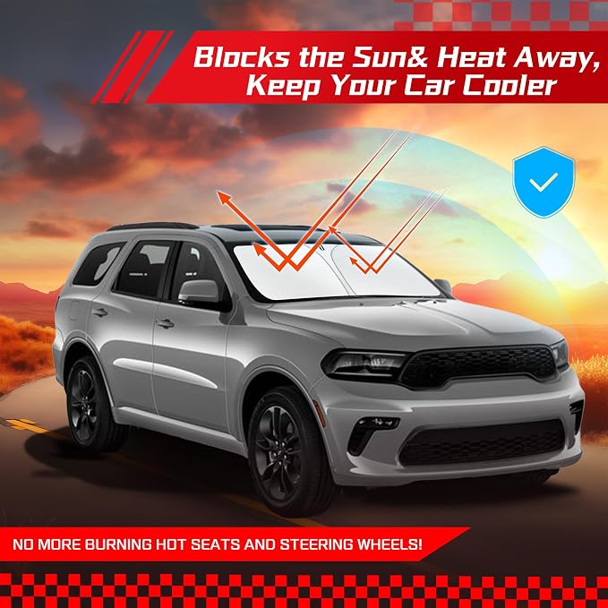 ARISMOTOR Windshield Sun Shade for Dodge Durango 2011-2025, Custom Fit Foldable - Image 7