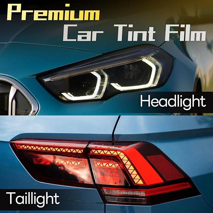 Lypumso 16 x 60 Inches Deep Black Headlight Taillight Car Tint Vinyl Film - Image 3