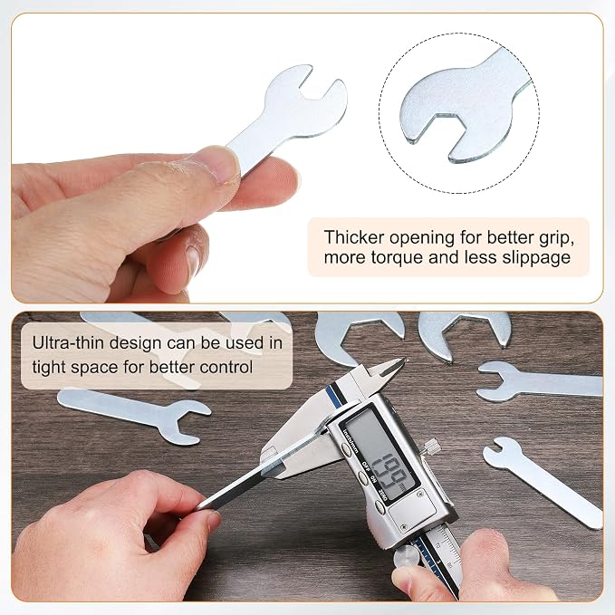 HARFINGTON 10pcs Small Wrench 7x66x1.5mm Metric U-Shaped Single Open Ended - Image 5