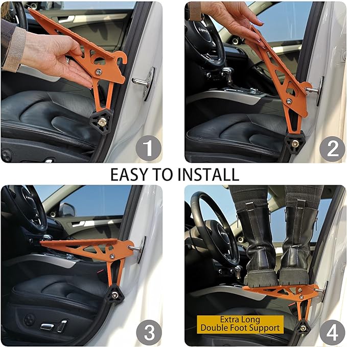 TOOENJOY Universal Fit Car Door Step, Foldable Roof Rack Door Step Up on Door - Image 2