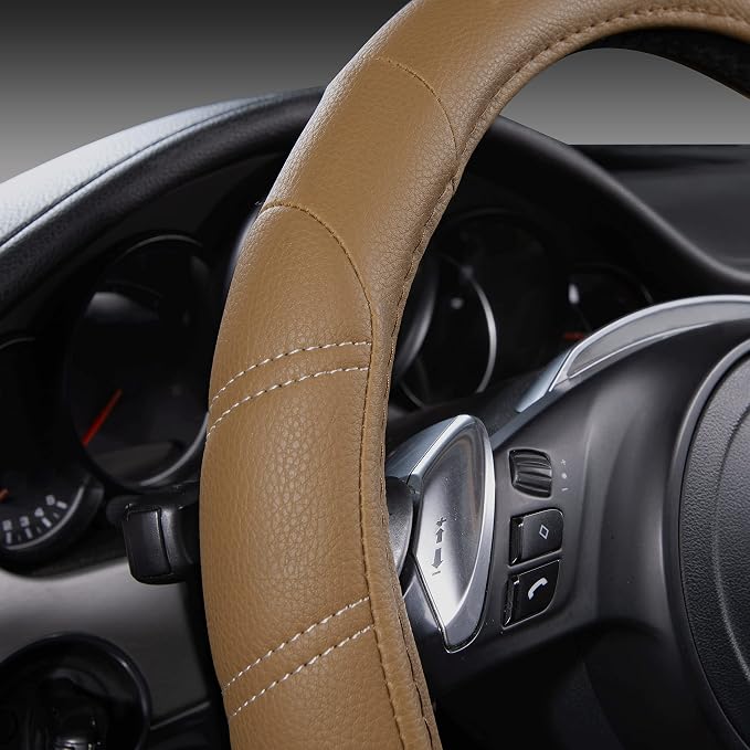 CAR PASS Line Rider Microfiber Leather Sporty Steering Wheel Cover Universal - Image 3