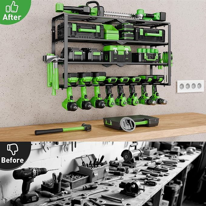 Power Tool Organizer Wall Mount, 4 Layers Tool Storage Rack - Image 5