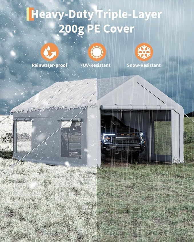 12 x 20ft Heavy-Duty Carport Canopy - Image 7