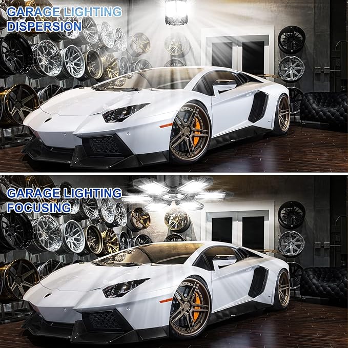 4 Pack LED Garage Lights, 220W Super Bright Ceiling Led Shop Lights, Deformable - Image 3