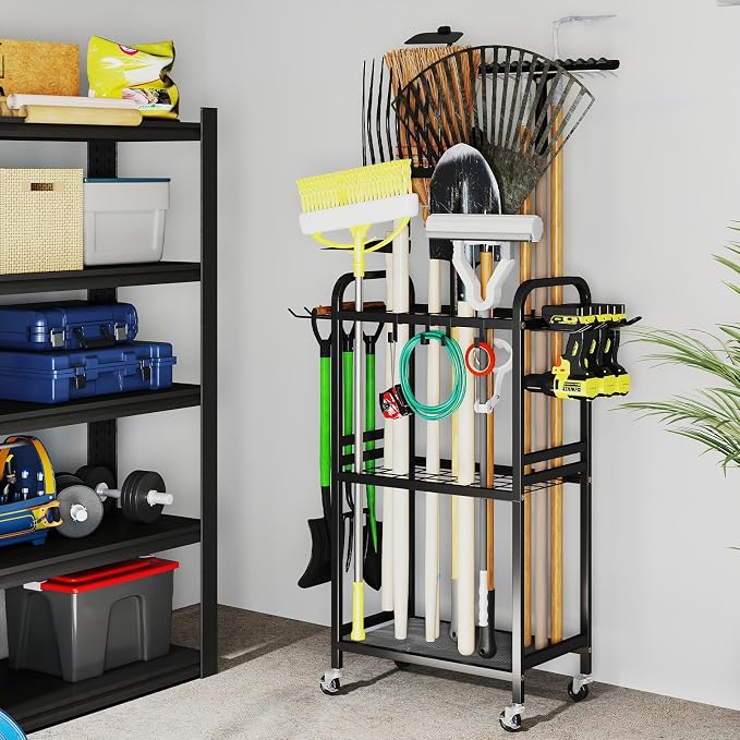 Hadulcet Garden Tool Organizer, Metal Garage Organization and Storage - Image 8