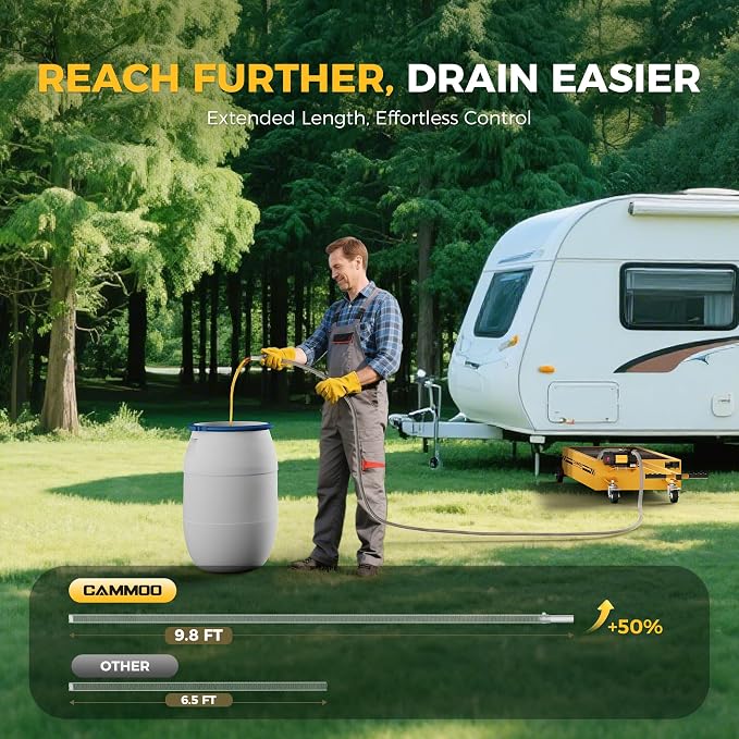 20 Gal Electric Oil Drain Pan, 110V High-Flow Pump, 9.8 FT Hose, 200 W Motor - Image 6