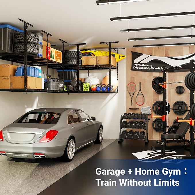 FLEXIMOUNTS 4x8 2-Tier Overhead Garage Storage Rack – Adjustable Heavy Duty - Image 7