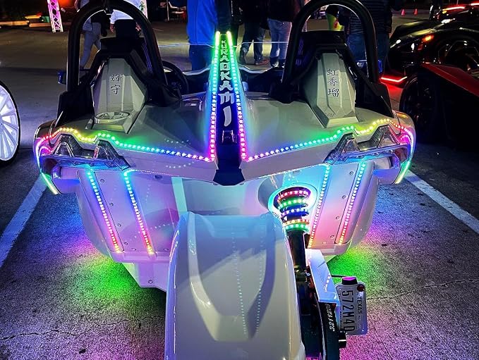 Black Out Full Tinted Smoked LEDs x4PCS 2FT 24" 60CM RGB Dream Color Chasing - Image 9