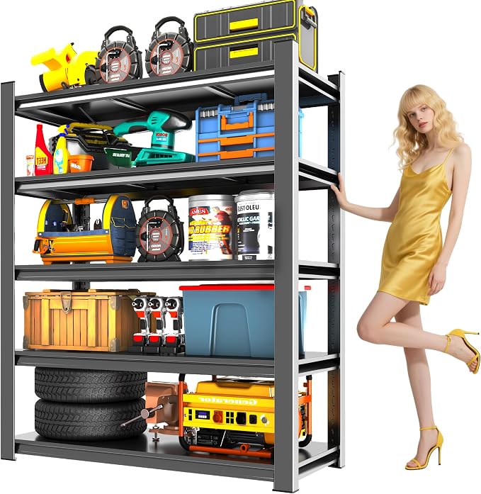 40" W Metal Garage Shelving Unit 3500LBS Metal Storage Shelves 5 Tier by KILISTEELS