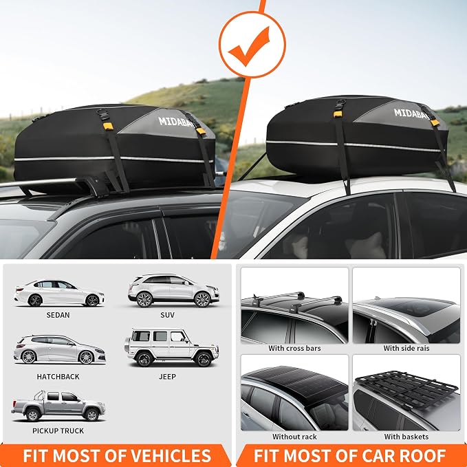 MIDABAO Waterproof Duty Car Roof Top Carrier-Car Cargo Roof Bag Car Roof Top - Image 3