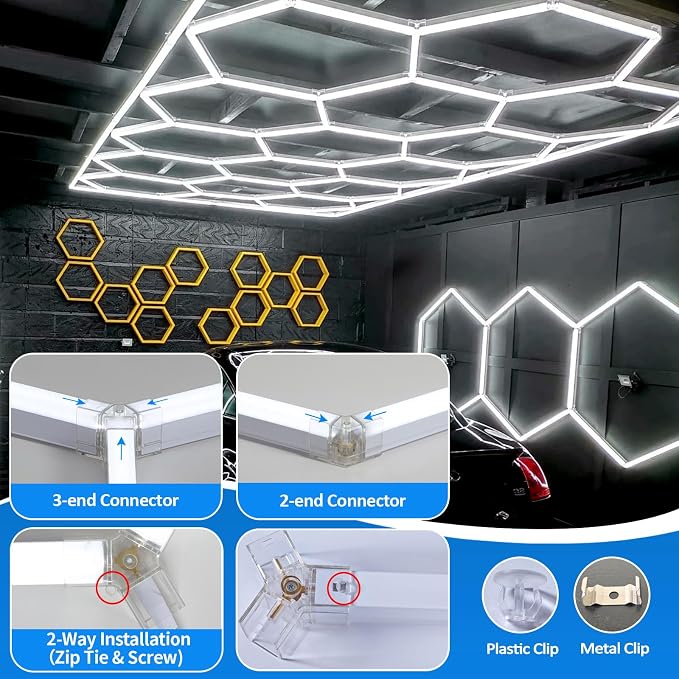 tewei Hexagon LED Garage Lights - Image 4