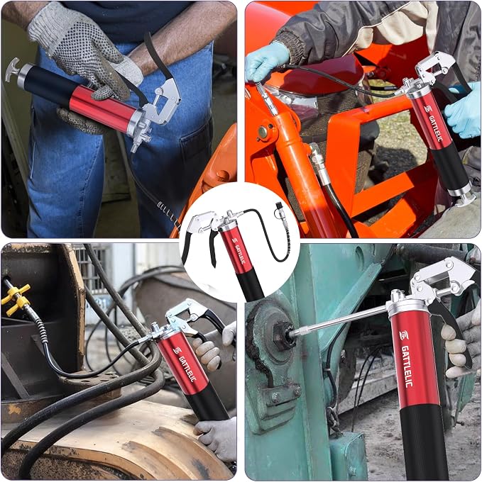 8000 PSI Heavy Duty Grease Gun Kit - 14oz - Image 5