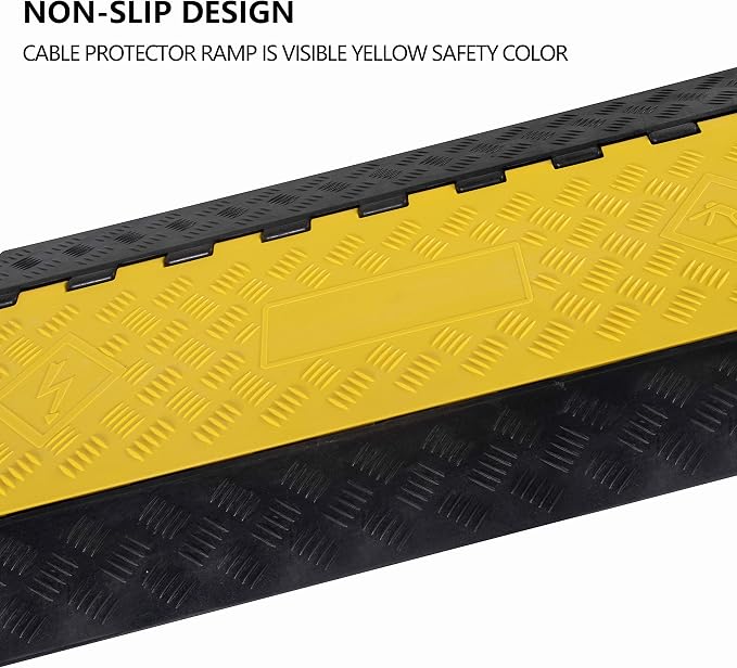 1 Pack Rubber Cable Ramp Hose Cable Protector Ramp 4 Channel 22000Lbs Load - Image 5