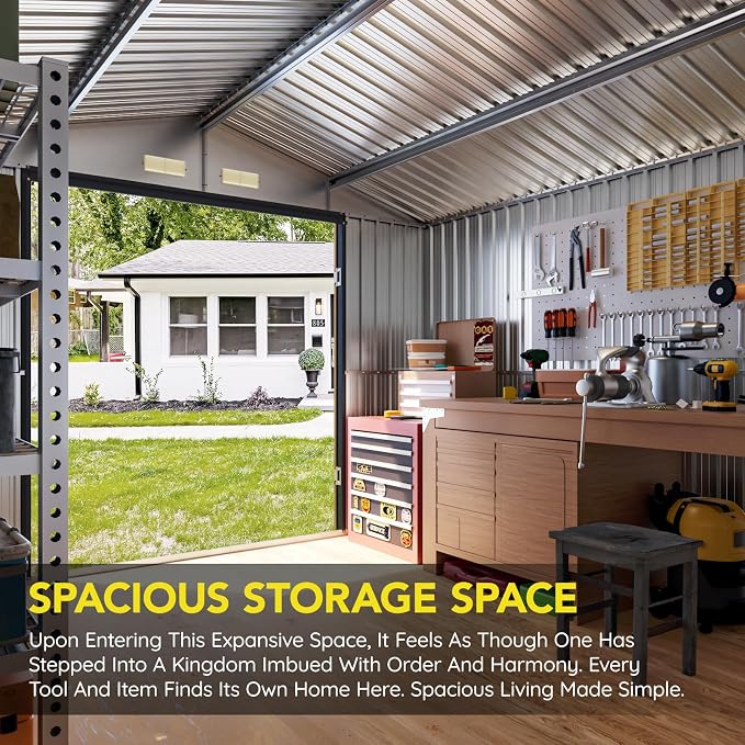 10x10 FT Outdoor Metal Storage Shed - Image 6