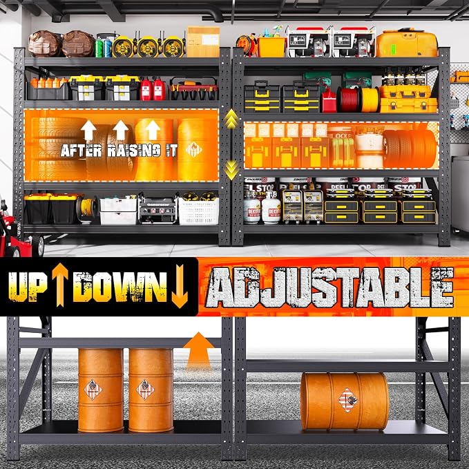 69''W Garage Shelving Heavy Duty, Metal Garage Shelves, 7000LBS Storage Shelves - Image 7